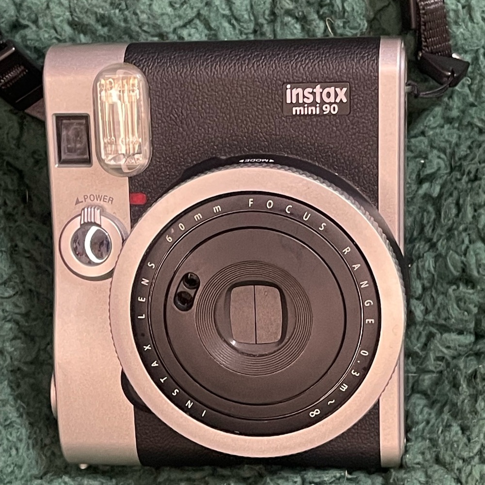Instax mini 90 Black and Silver Film Camera with Retro Design
